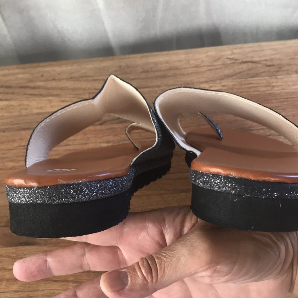 Gray Sparkly Slides With A Waffle Bottom So Cute! - image 4